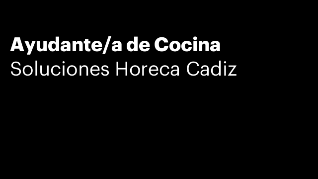Ayudante/a de Cocina