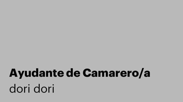 Ayudante de Camarero/a