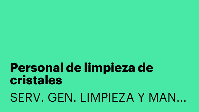 Personal de limpieza de cristales