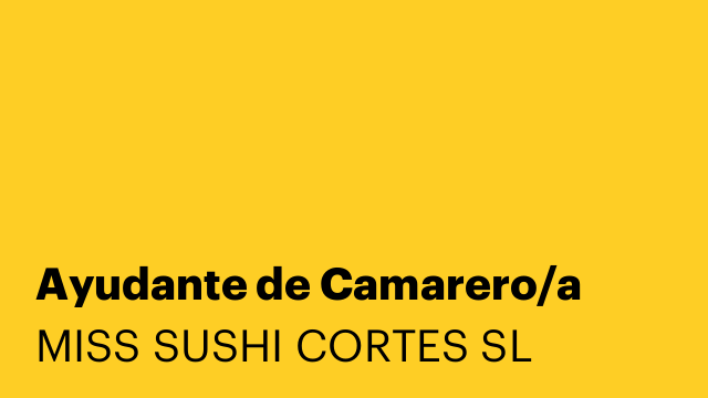 Ayudante de Camarero/a