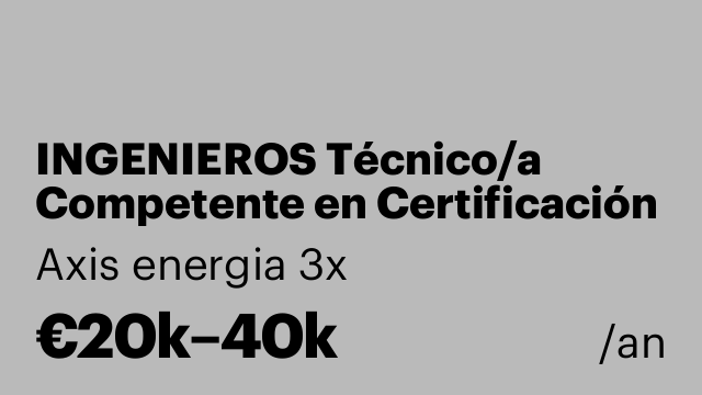 INGENIEROS Técnico/a Competente en Certificación Energética