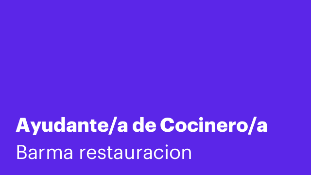 Ayudante/a de Cocinero/a