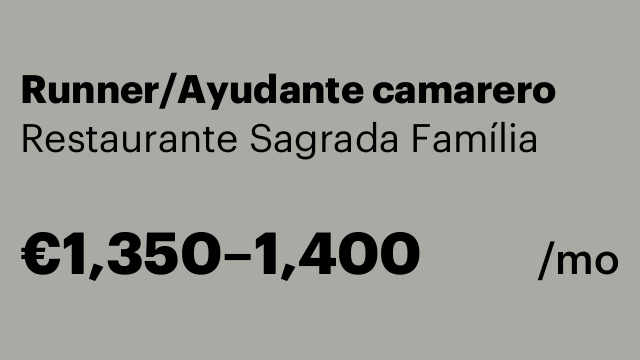 Runner/Ayudante camarero