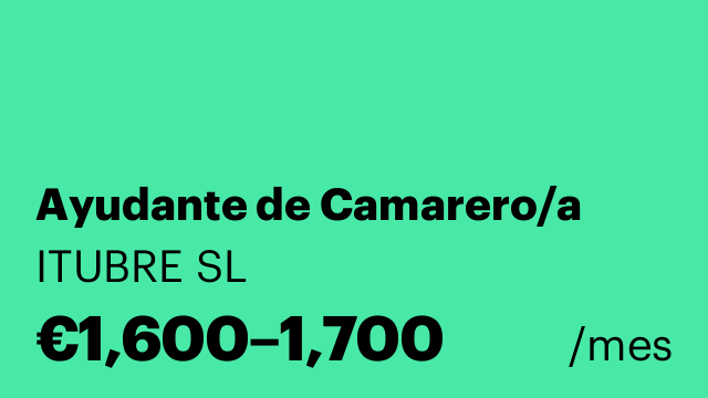 Ayudante de Camarero/a