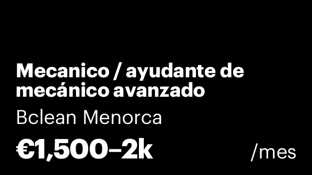 Mecanico / ayudante de mecánico avanzado