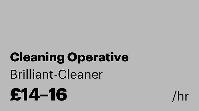 Cleaning Operative
