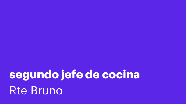segundo jefe de cocina