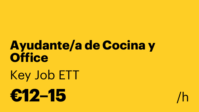 Ayudante/a de Cocina y Office