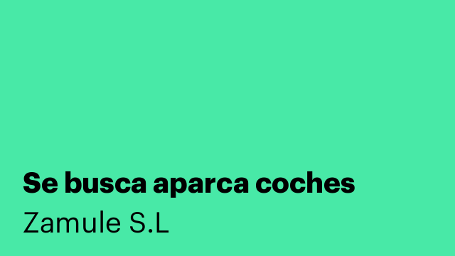 Se busca aparca coches
