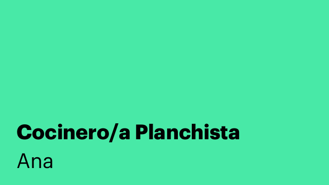 Cocinero/a Planchista