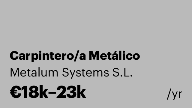 Carpintero/a Metálico