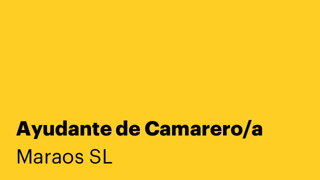 Ayudante de Camarero/a
