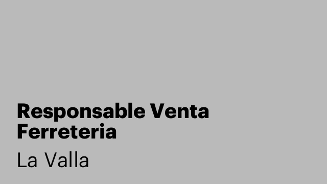 Responsable Venta Ferreteria