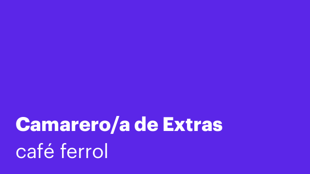 Camarero/a de Extras