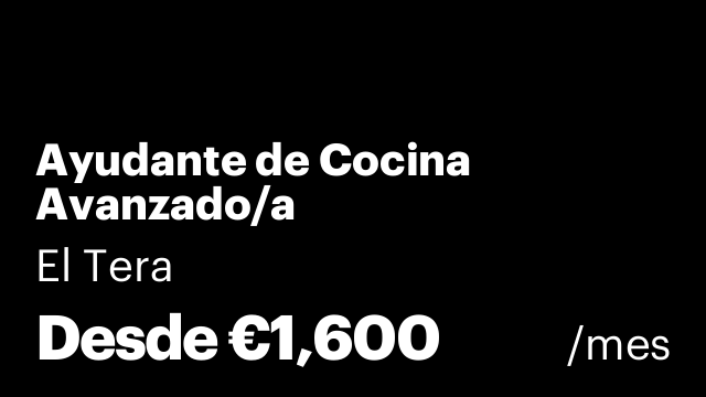 Ayudante de Cocina Avanzado/a