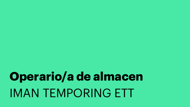 Operario/a de almacen