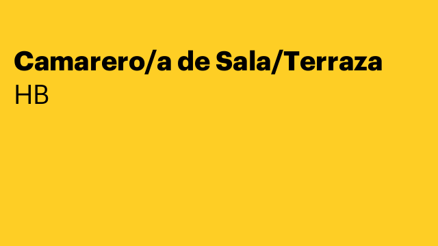 Camarero/a de Sala/Terraza