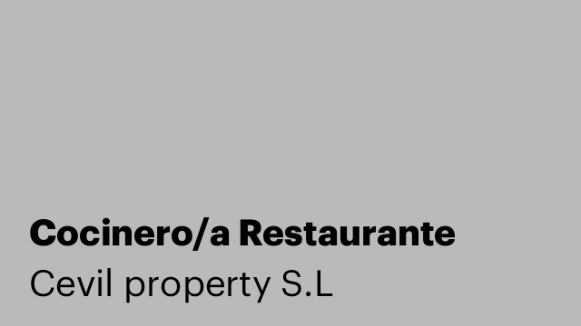 Cocinero/a Restaurante