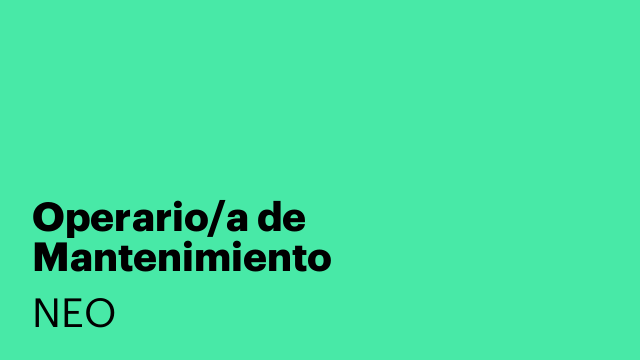 Operario/a de Mantenimiento