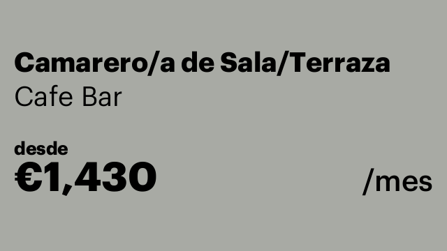 Camarero/a de Sala/Terraza