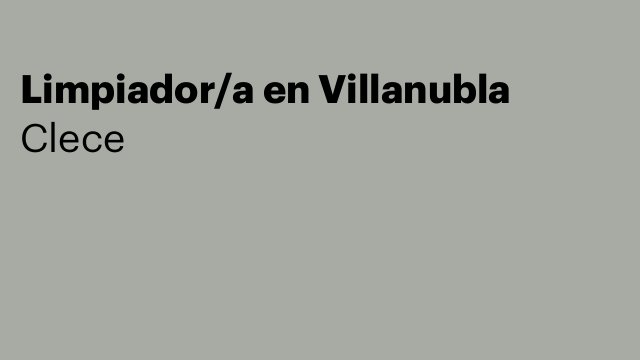 Limpiador/a en Villanubla