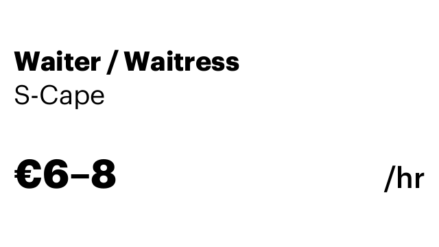 Waiter / Waitress
