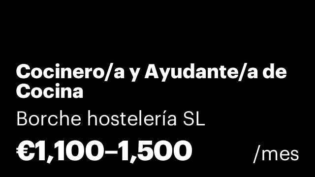 Cocinero/a y Ayudante/a de Cocina