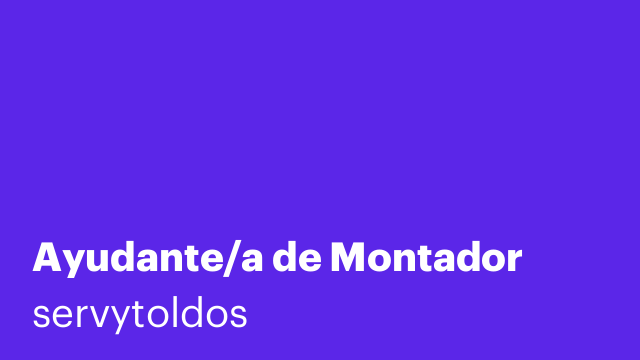 Ayudante/a de Montador