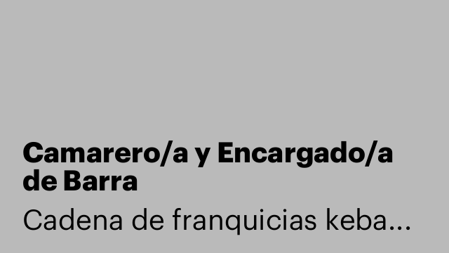 Camarero/a y Encargado/a de Barra