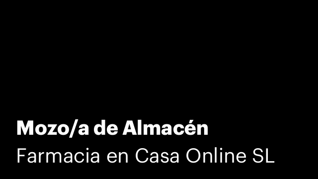 Mozo/a de Almacén