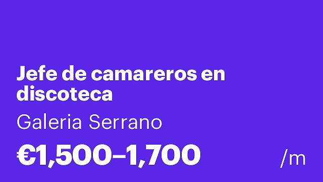 Jefe de camareros en discoteca