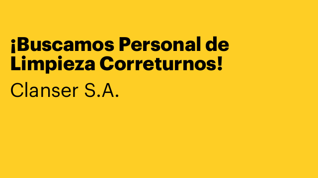 ¡Buscamos Personal de Limpieza Correturnos! 🚗
