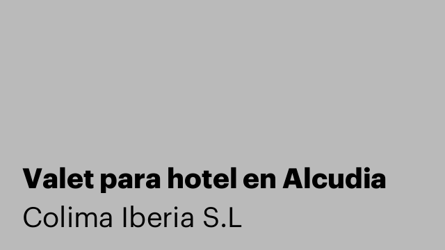 Valet para hotel en Alcudia