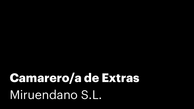 Camarero/a de Extras