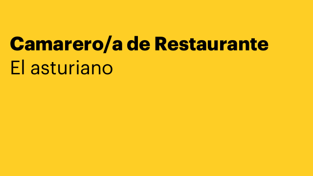 Camarero/a de Restaurante
