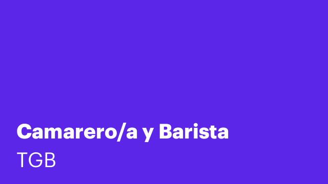 Camarero/a y Barista