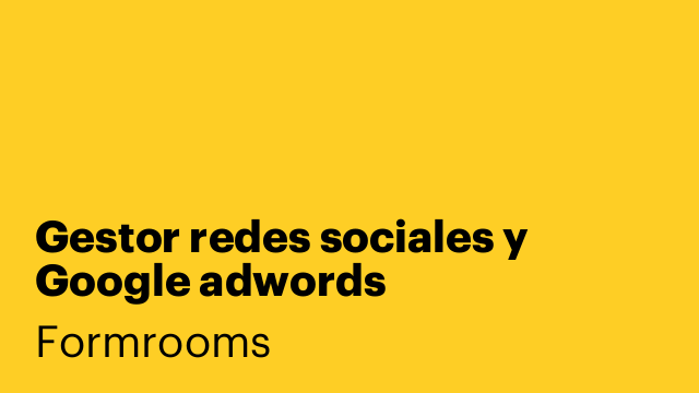 Gestor redes sociales y Google adwords