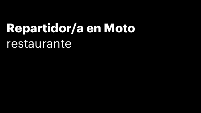 Repartidor/a en Moto