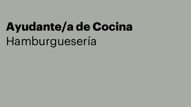 Ayudante/a de Cocina