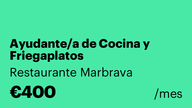 Ayudante/a de Cocina y Friegaplatos