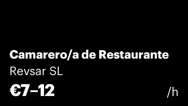 Camarero/a de Restaurante