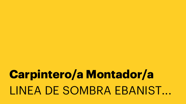 Carpintero/a Montador/a