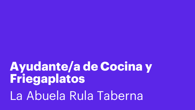 Ayudante/a de Cocina y Friegaplatos