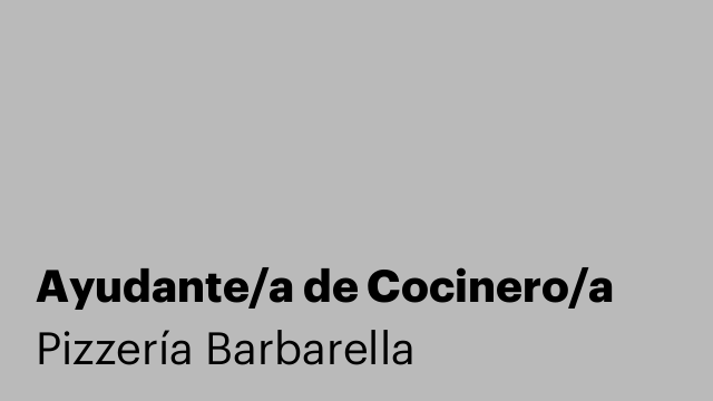 Ayudante/a de Cocinero/a