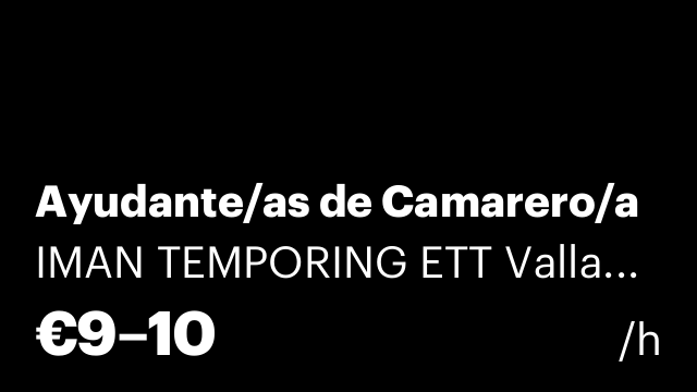 Ayudante/as de Camarero/a