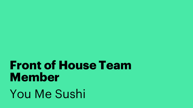 Front of House Team Member