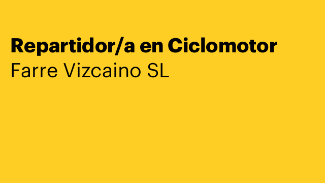 Repartidor/a en Ciclomotor