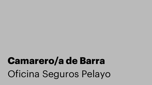 Camarero/a de Barra