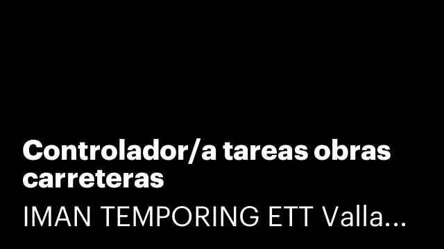 Controlador/a tareas obras carreteras