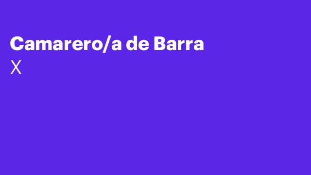 Camarero/a de Barra